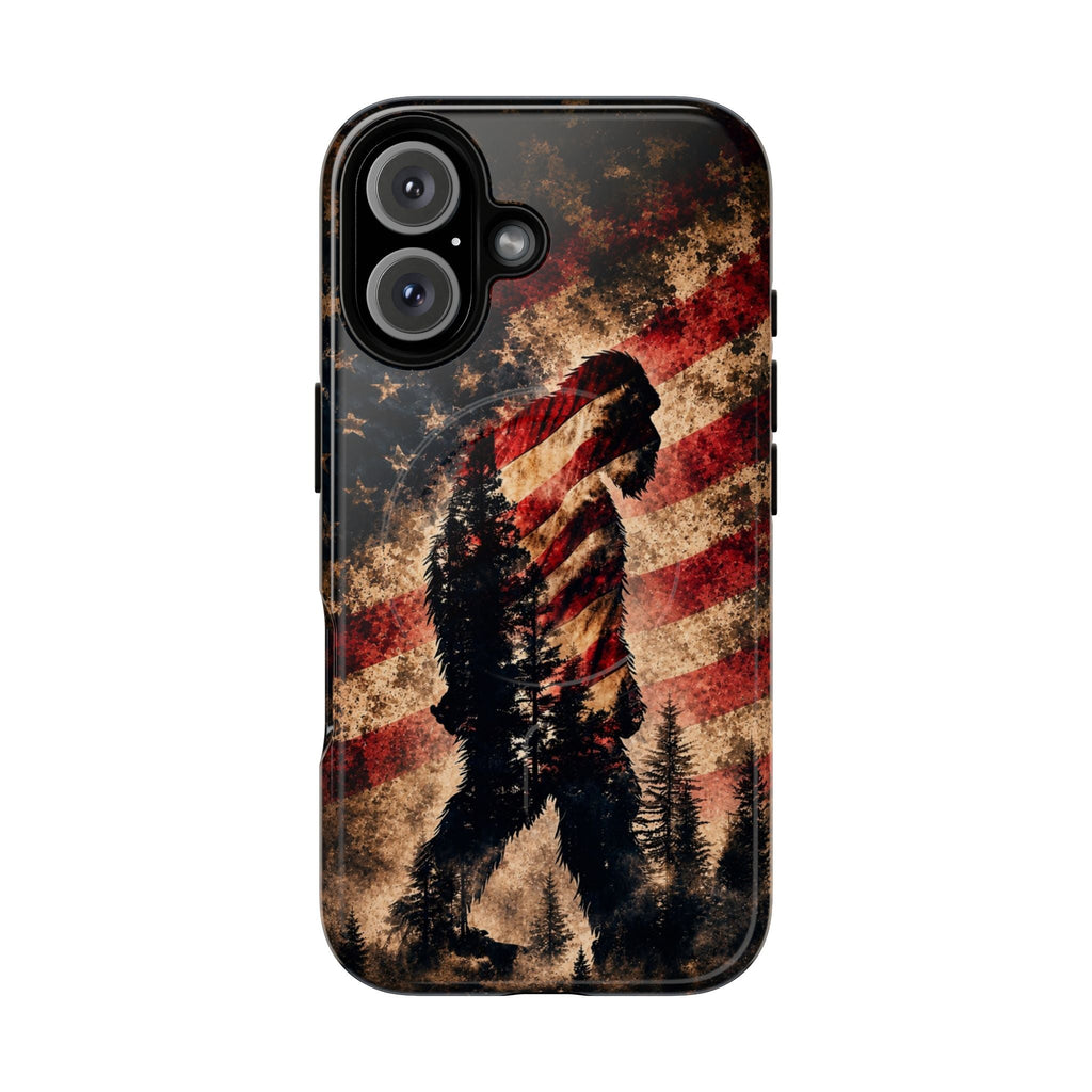BIGFOOT IN THE FOREST STARS & STRIPES MAGNETIC PHONE CASE  - TLHN2105264