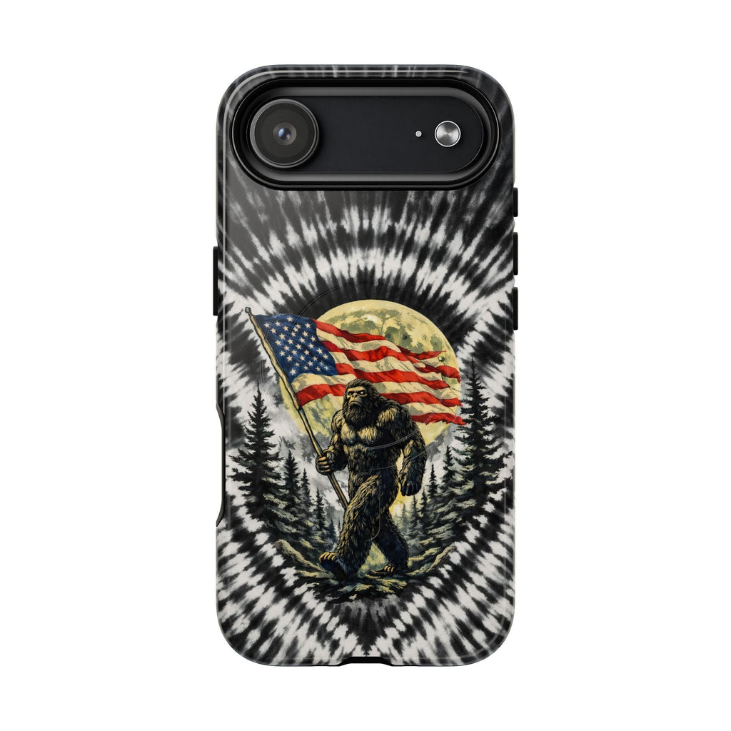 BIGFOOT WITH FLAG MOON SWIRL MAGNETIC PHONE CASE  - TLNT0805261