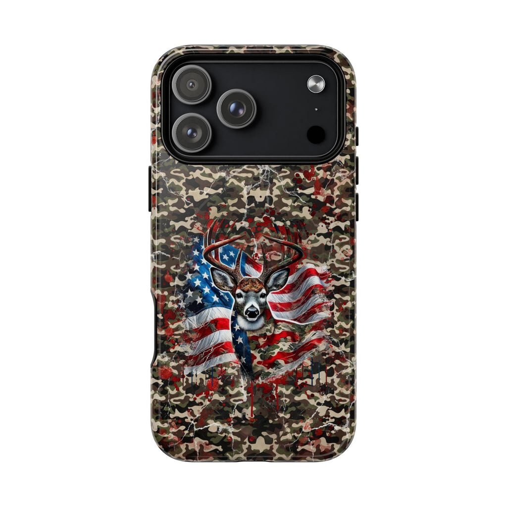 STARS AND STRIPES DEER HUNTING MAGNETIC PHONE CASE - TLHG1905264