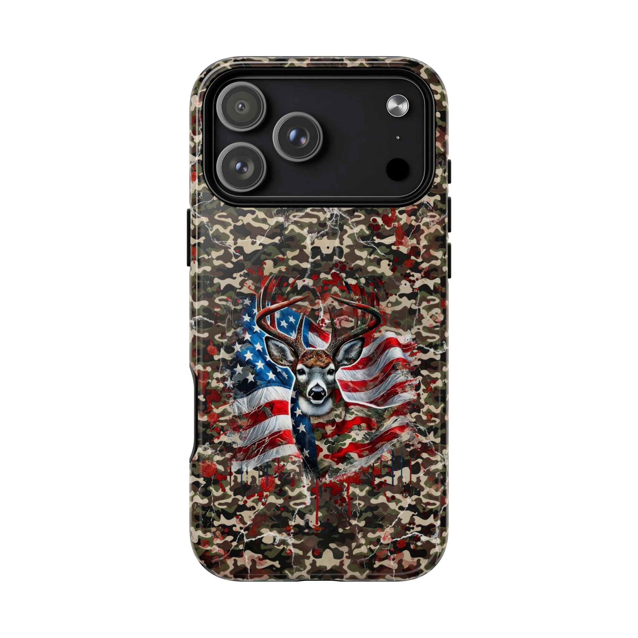 STARS AND STRIPES DEER HUNTING MAGNETIC PHONE CASE - TLHG1905264