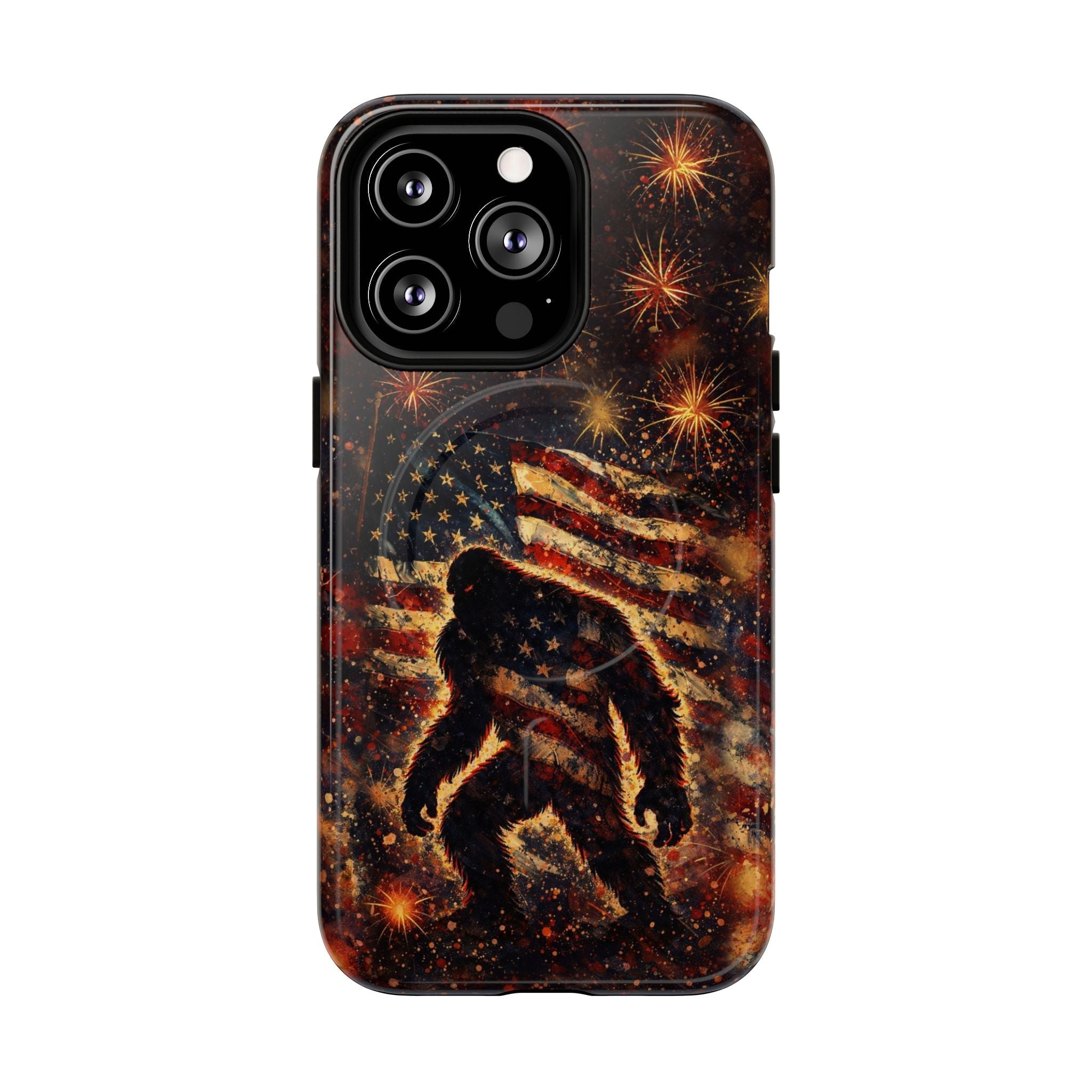 BIGFOOT STARS AND STRIPES GRUNGE ART MAGNETIC  PHONE CASE  - TLHN2004264
