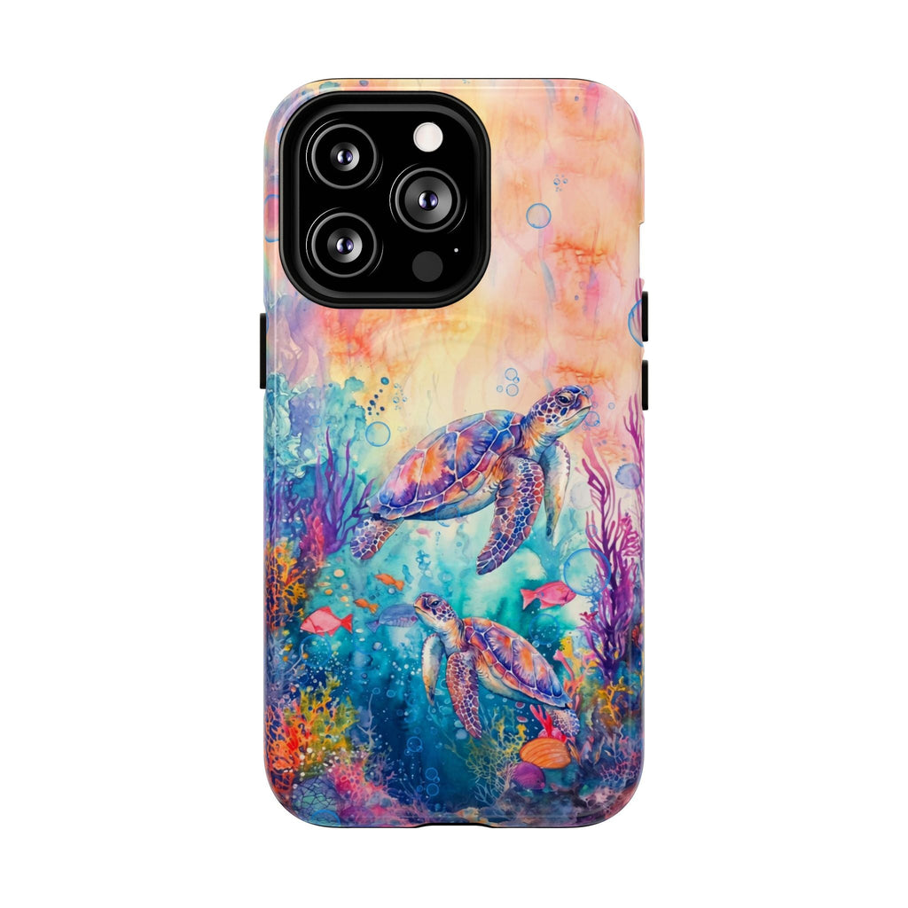 TWO SEA TURTLES UNDERSEA MAGNETIC PHONE CASE  - TLHN1805264