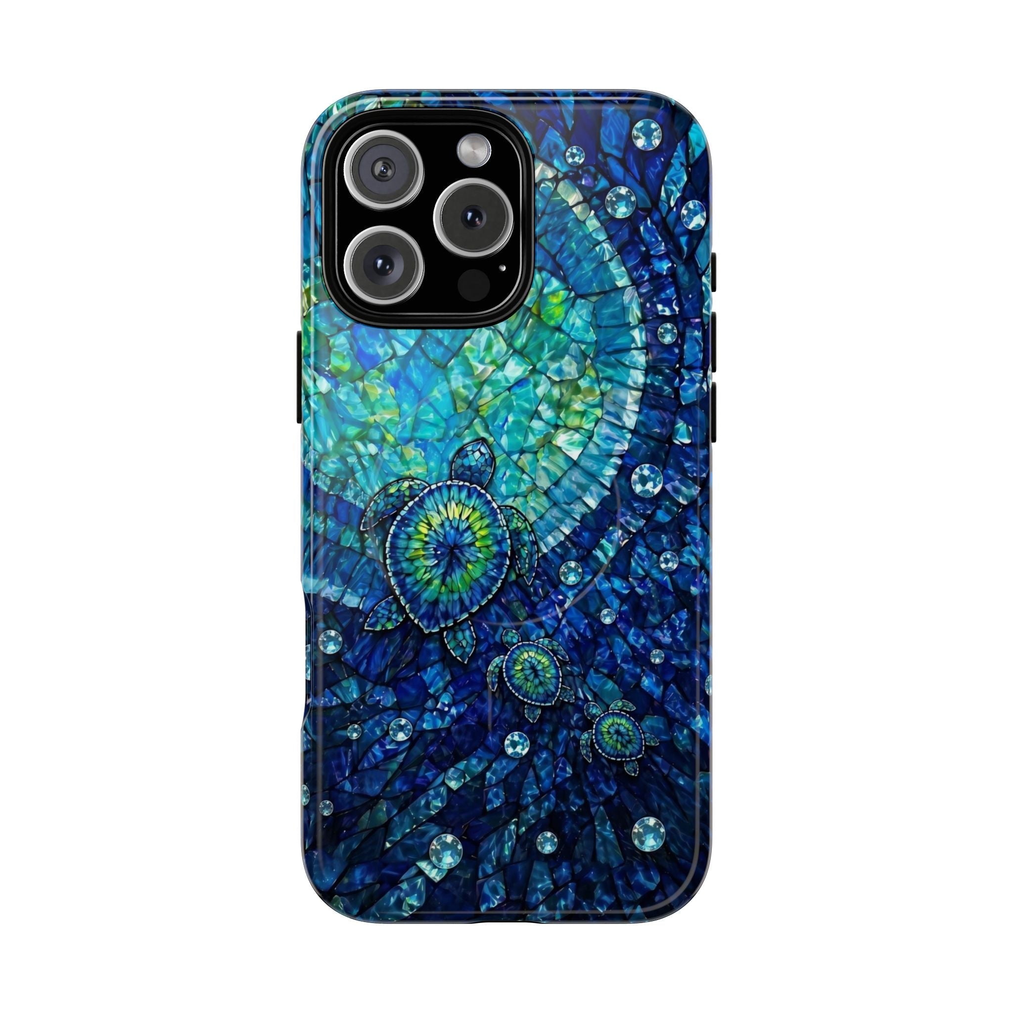 SEA TURTLE BLUE OCEAN STAINED GLASS PATTERN MAGNETIC PHONE CASE  - TLNO2904265