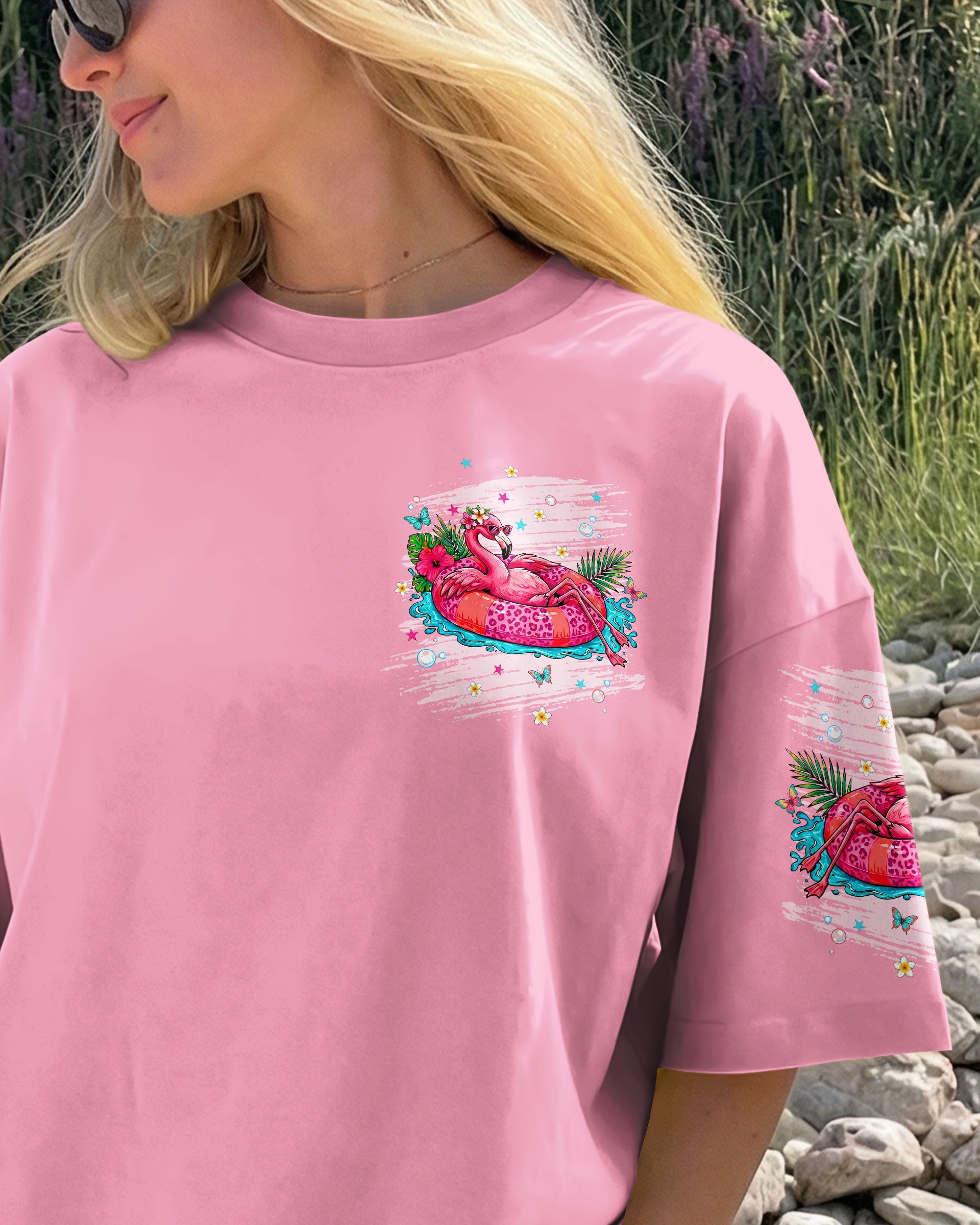 HOTTER THAN A HOOCHIE COOCHIE FLAMINGO ALL OVER PRINT  - TLNT0705264