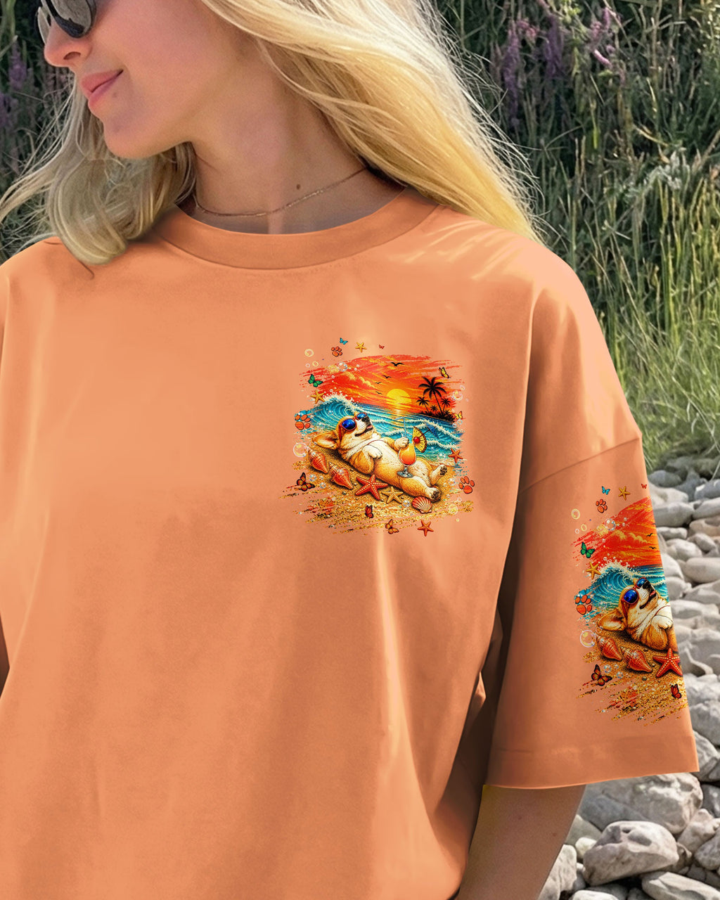 SANDY PAWS AND SALTY KISSES CORGI DOG ALL OVER PRINT  - TLNT1805263
