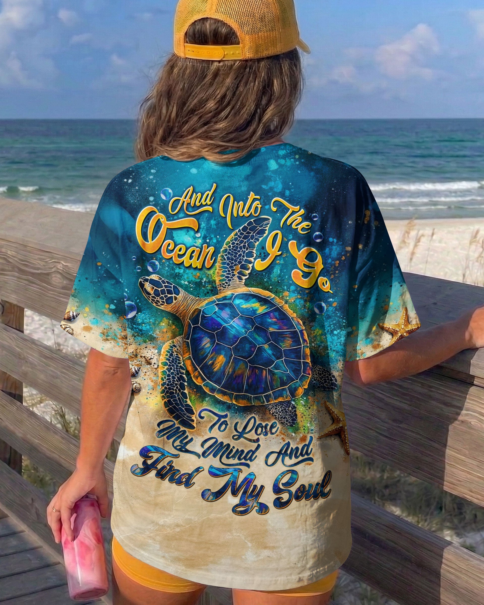 AND INTO THE OCEAN I GO TURTLE ALL OVER PRINT - TLTW1704262