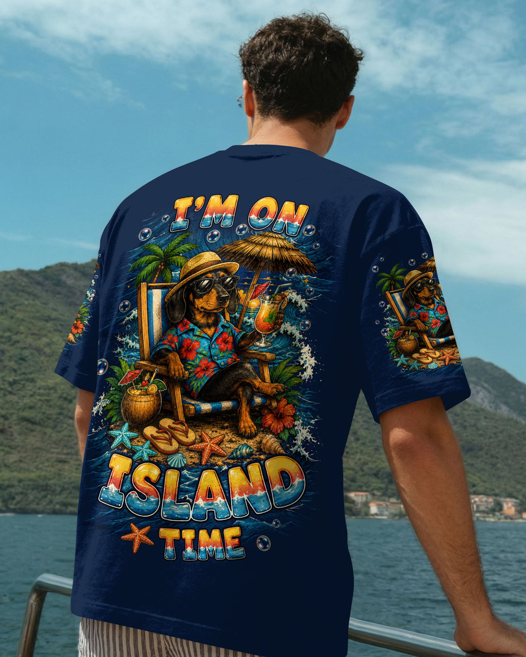I'M ON ISLAND TIME DACHSHUND DOG ALL OVER PRINT  - TLTW0206261
