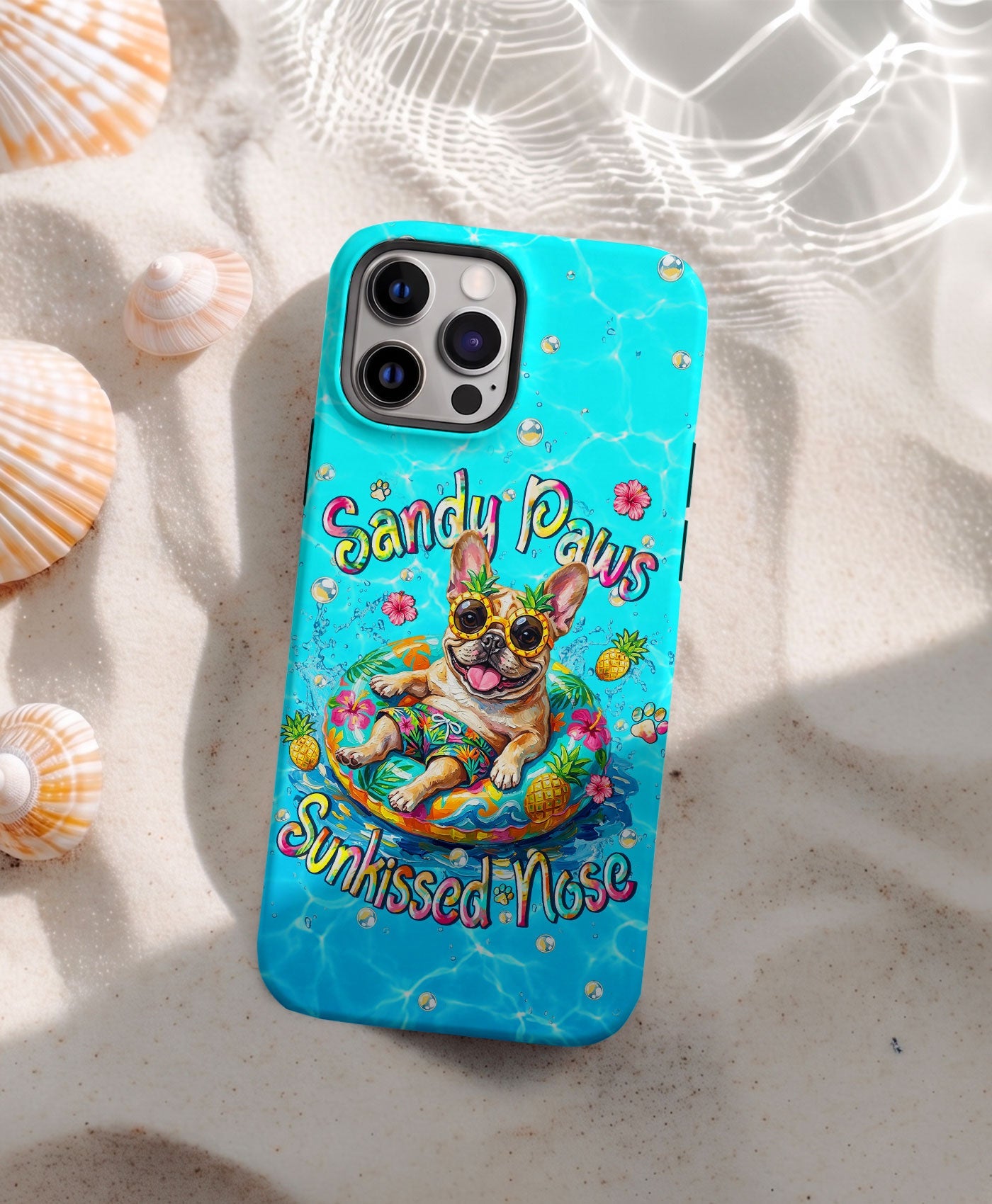SANDY PAWS SUNKISSED NOSE FRENCH BULLDOG PHONE CASE  - TLHN2005264