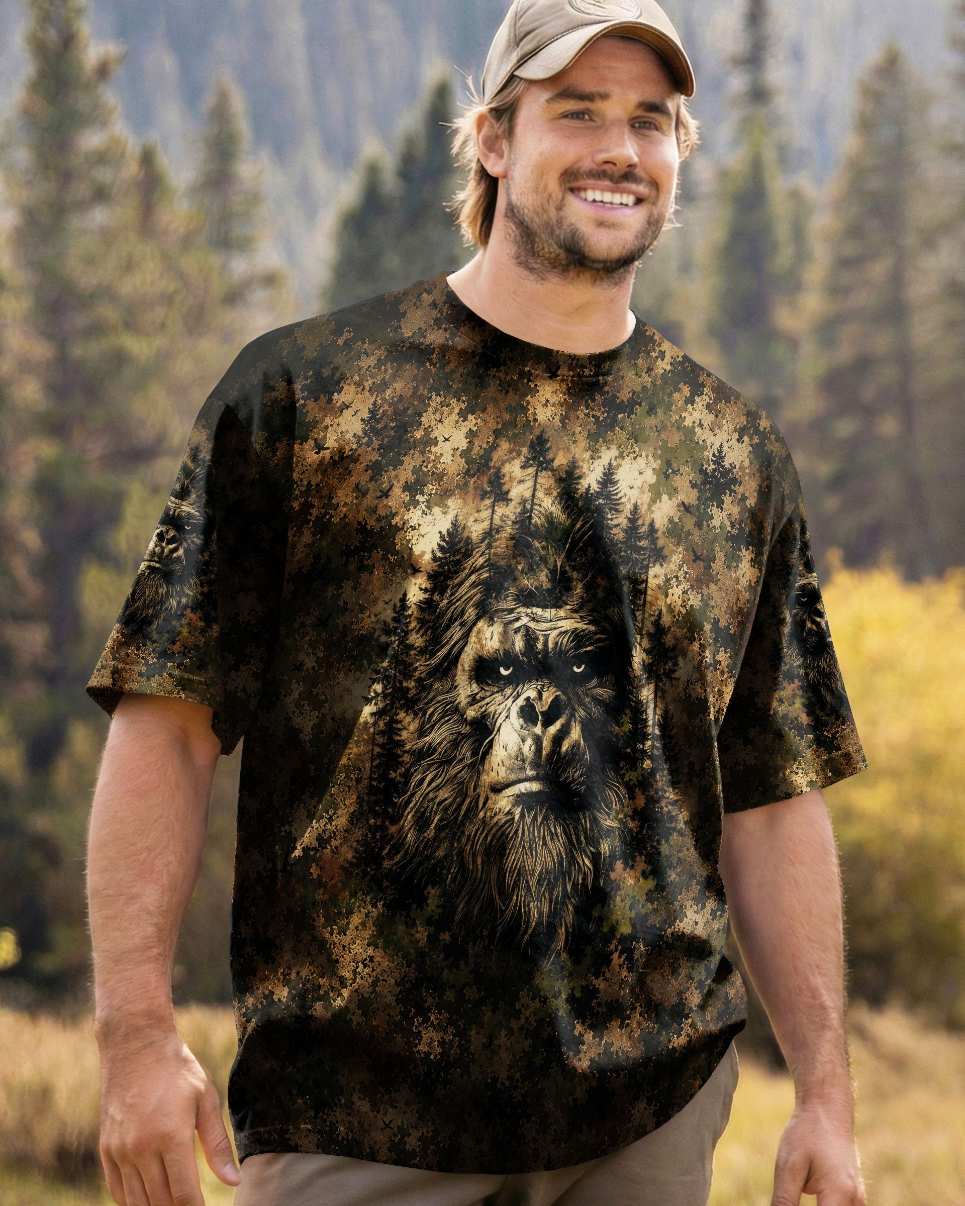 AND INTO THE FOREST I GO BIGFOOT CAMOUFLAGE ALL OVER PRINT    - TLNT2705261