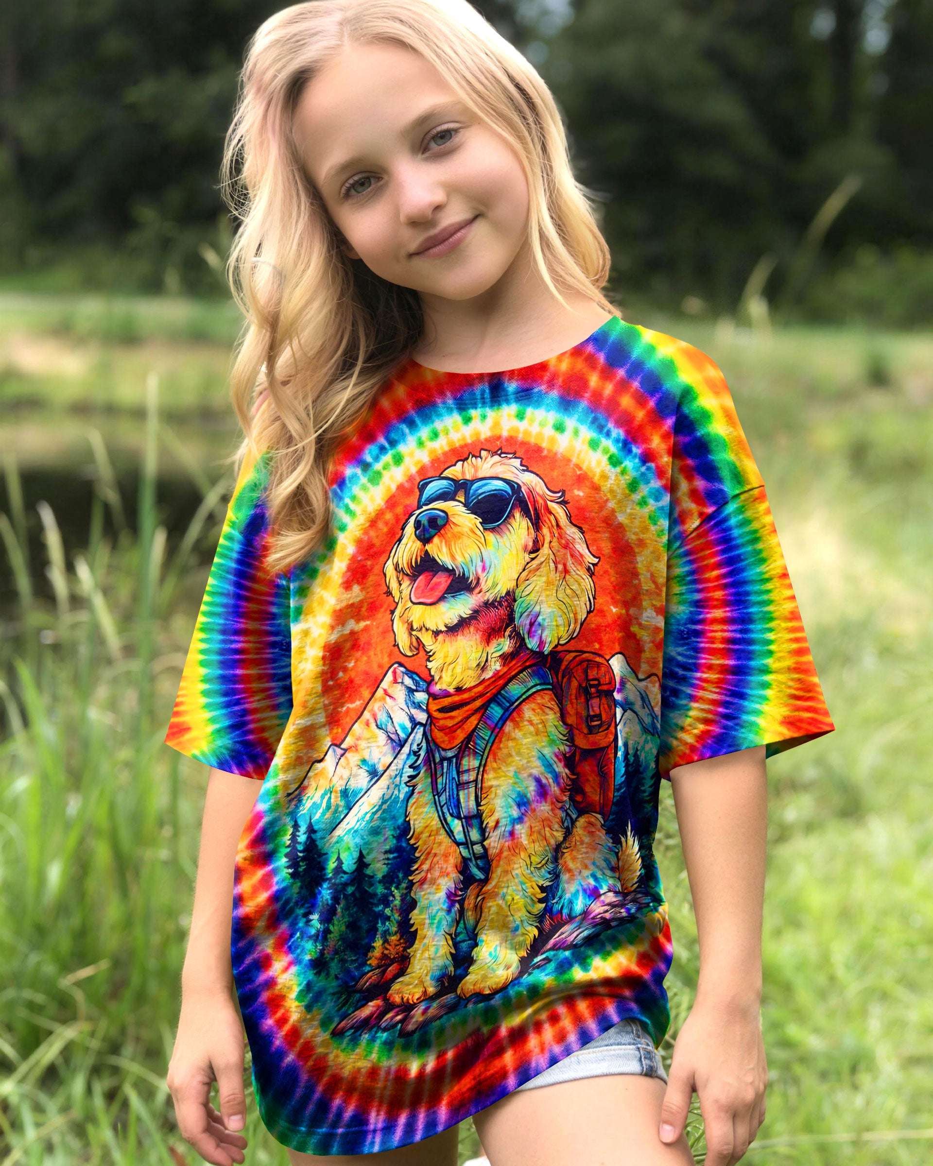GOLDENDOODLE DOG SWIRL KIDS ALL OVER PRINT - TLNT2205263
