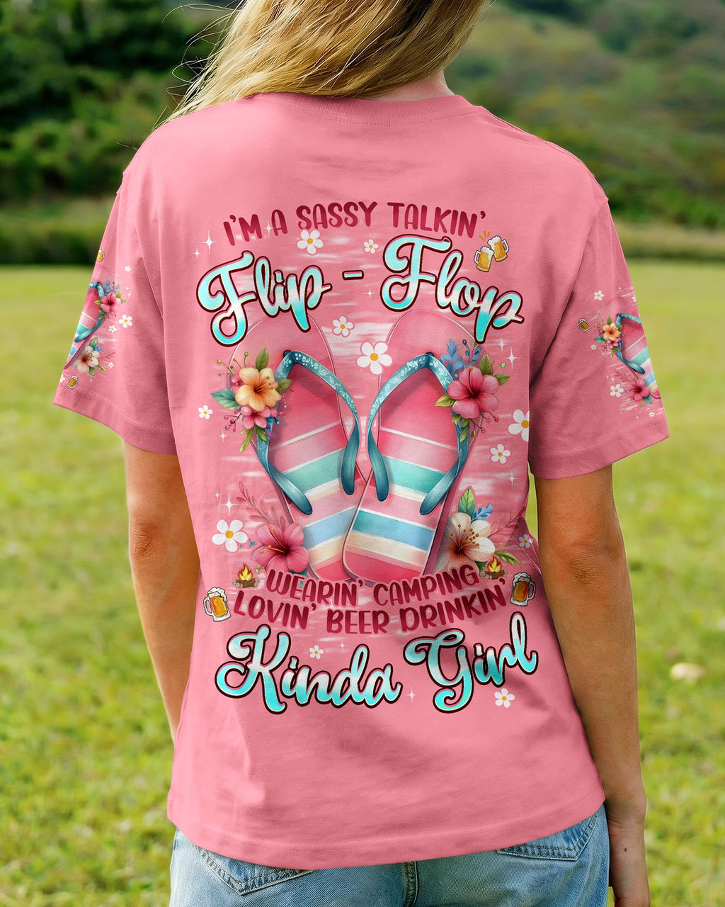 KINDA GIRL FLIP FLOPS ALL OVER PRINT - TYPQ0804261