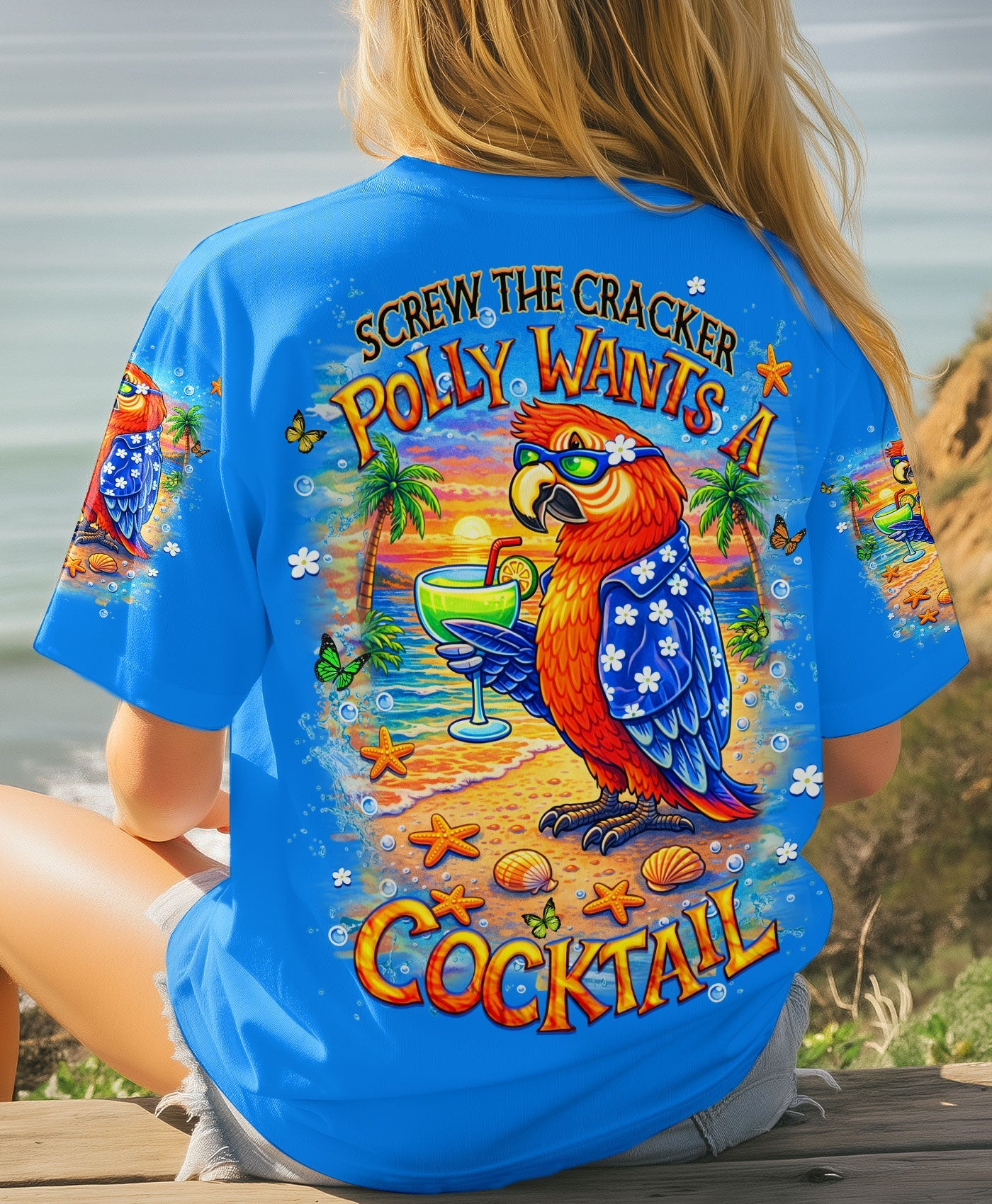 POLLY WANTS A COCKTAIL PARROT ALL OVER PRINT  - TLHN1504261