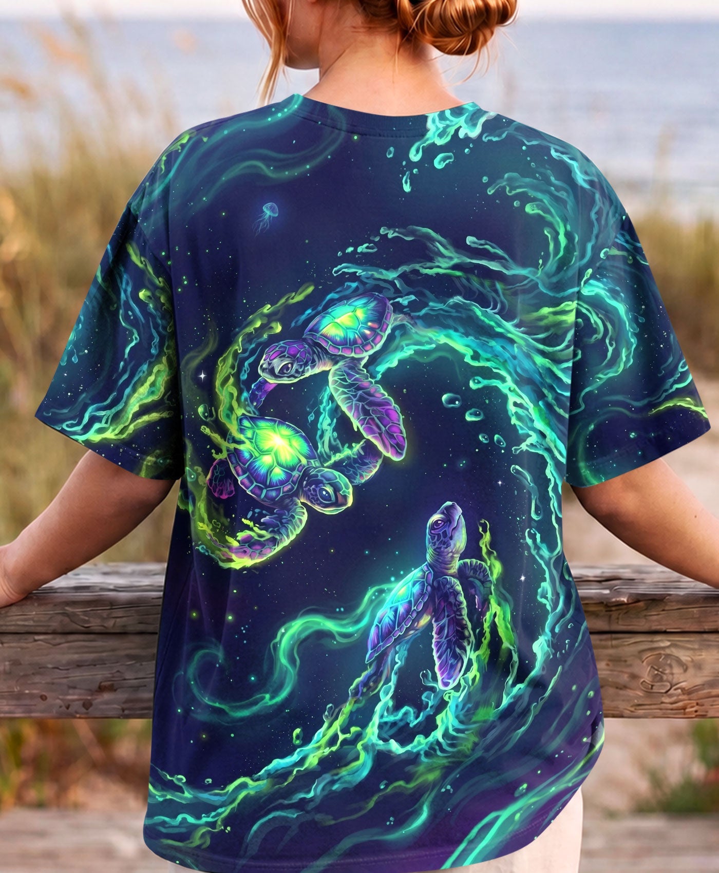 THREE TURTLES OF THE COSMIC TIDE ALL OVER PRINT - TLHN1707263