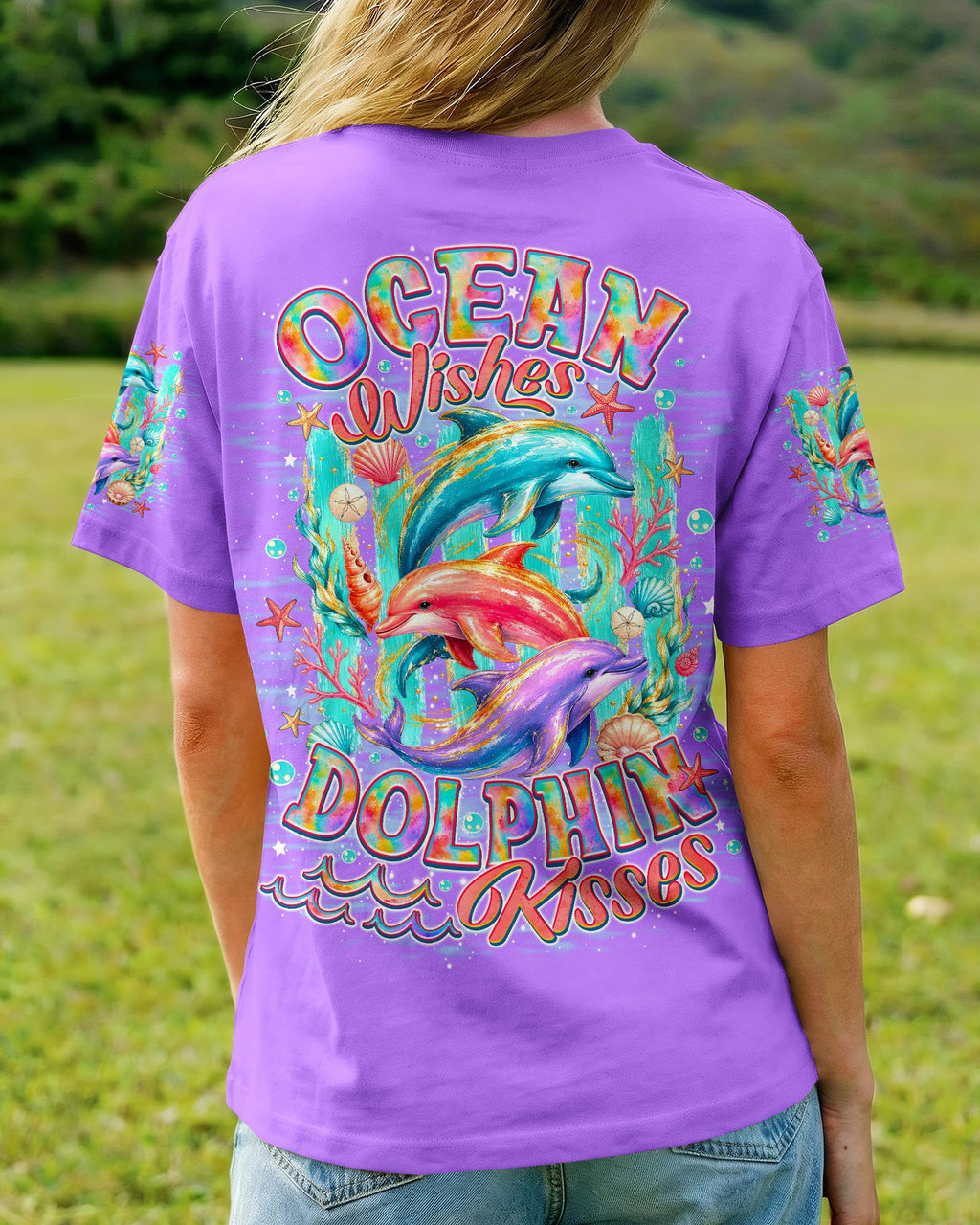 OCEAN WISHES DOLPHIN KISSES ALL OVER PRINT  - TLNO0206262