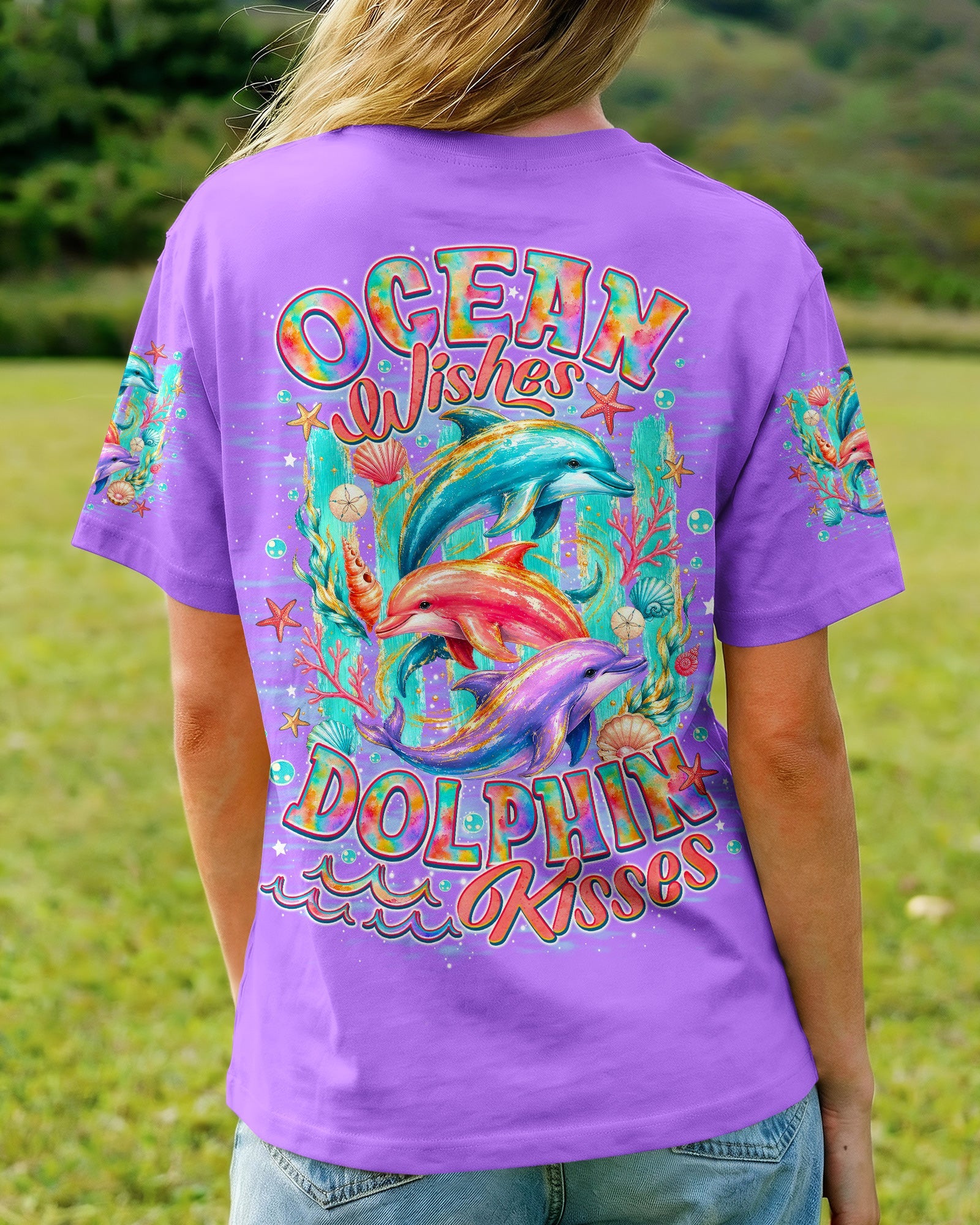 OCEAN WISHES DOLPHIN KISSES ALL OVER PRINT  - TLNO0206262