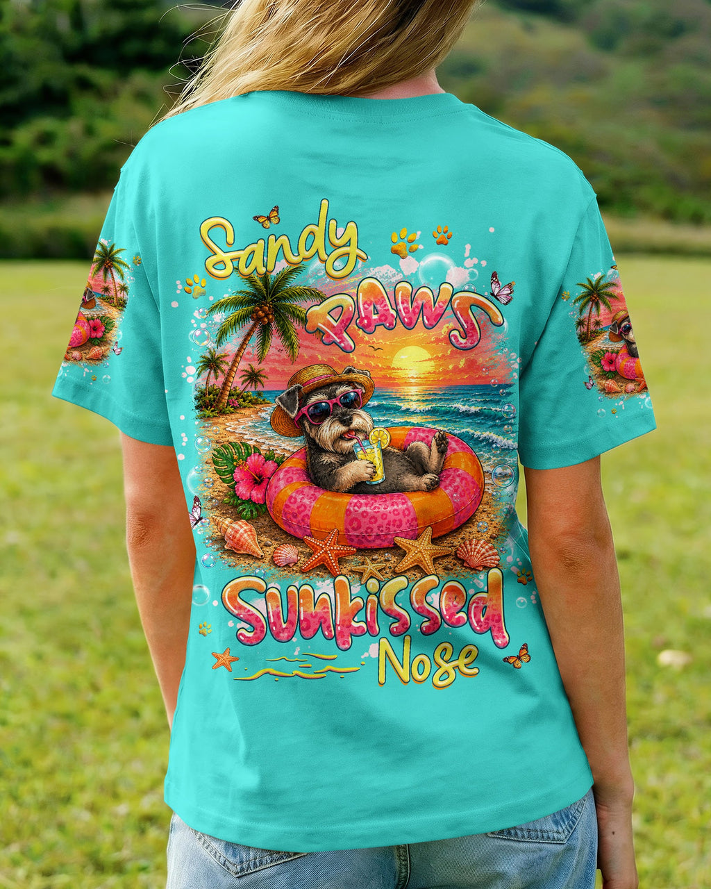 SANDY PAWS SUNKISSED NOSE SCHNAUZER DOG ALL OVER PRINT -  TLHG1905262