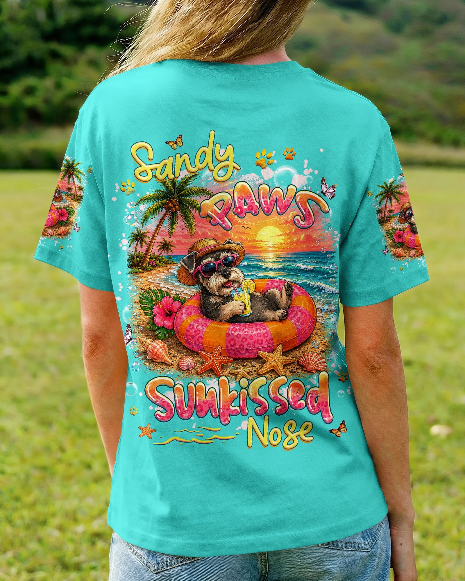 SANDY PAWS SUNKISSED NOSE SCHNAUZER DOG ALL OVER PRINT -  TLHG1905262