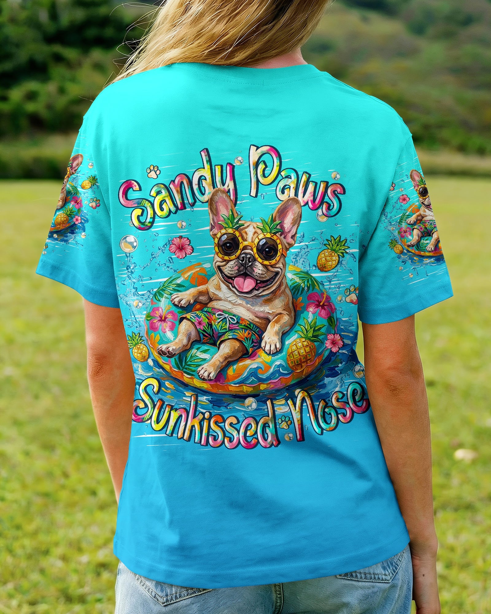 SANDY PAWS SUNKISSED NOSE FRENCH BULLDOG ALL OVER PRINT - TLHN0505261