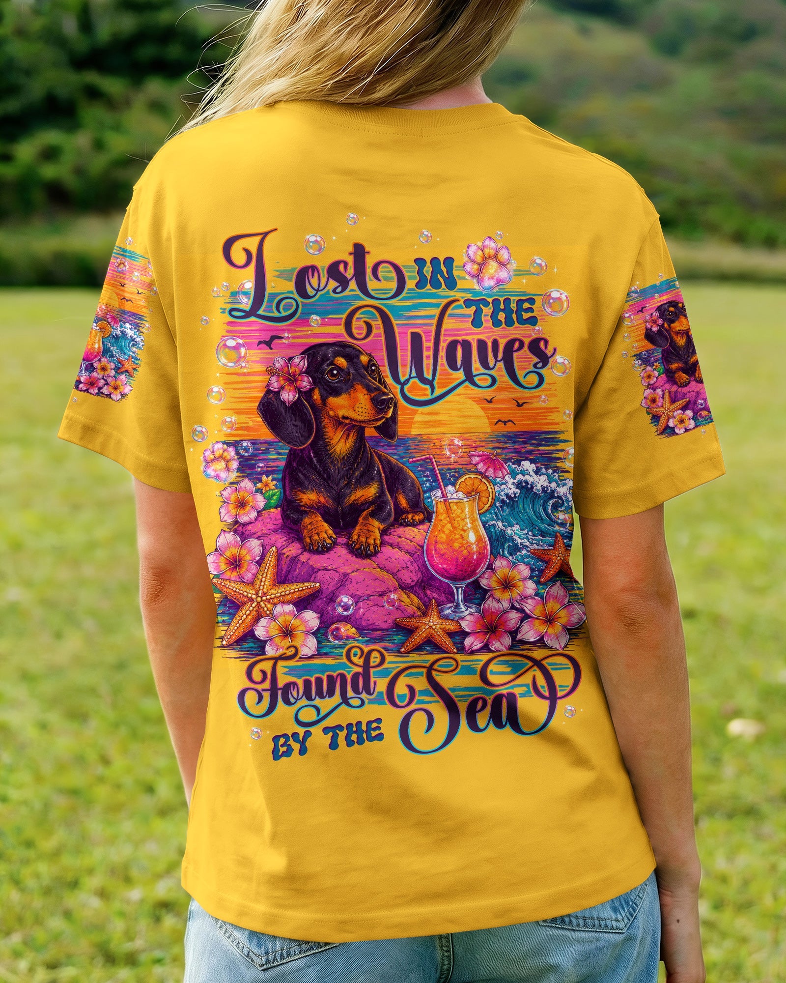 LOST IN THE WAVES DACHSHUND DOG ALL OVER PRINT - TLTW22805264