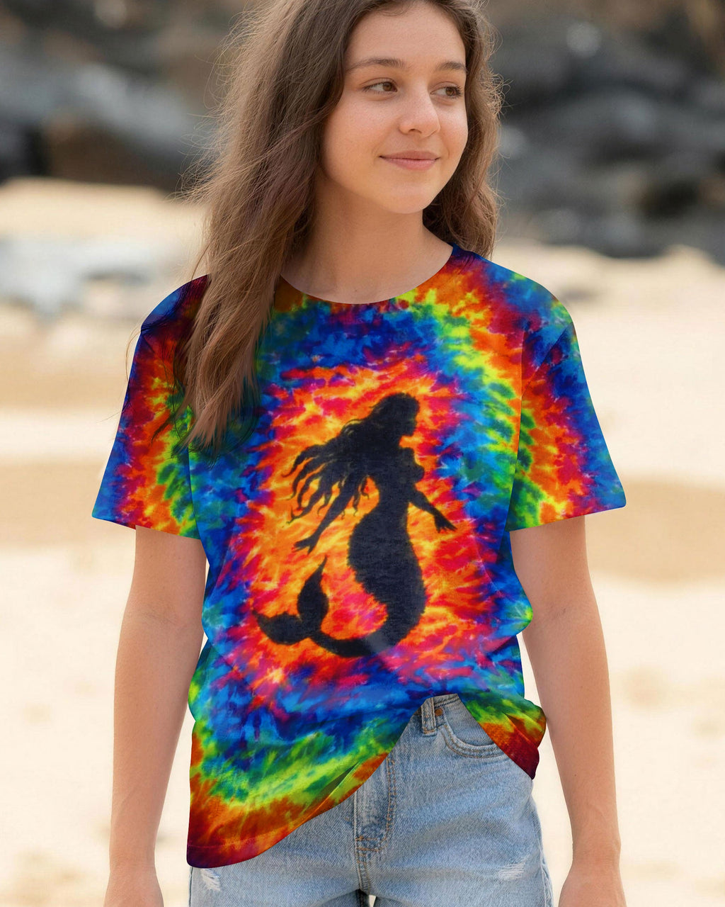 MERMAID COLORFUL SWIRL KIDS ALL OVER PRINT - TLTW2505261