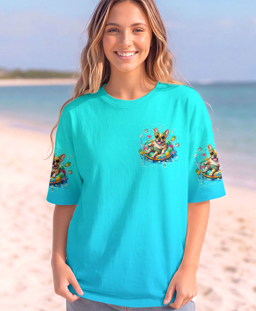 SANDY PAWS SUNKISSED NOSE FRENCH BULLDOG ALL OVER PRINT - TLHN0505261