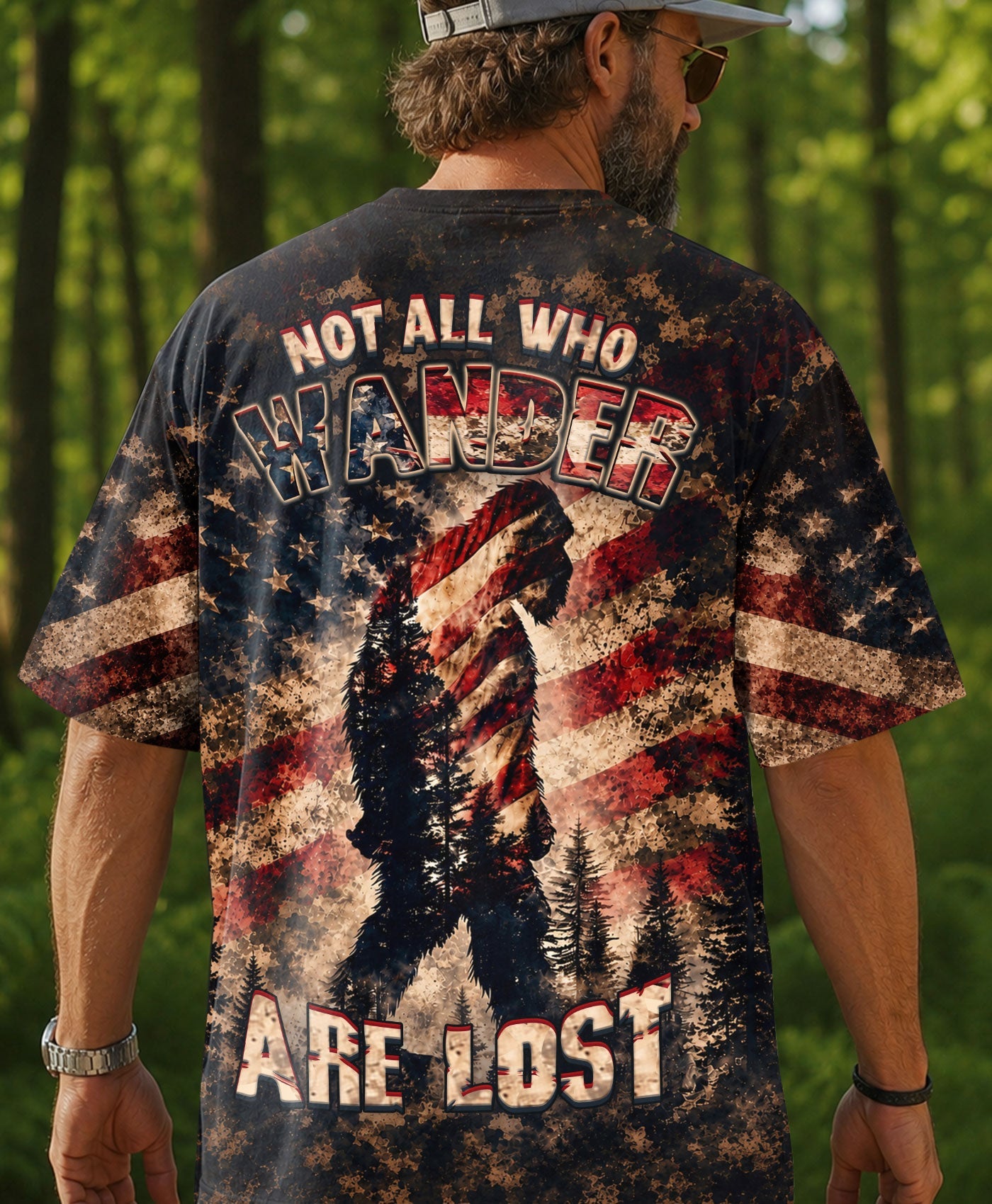 NOT ALL WHO WANDER ARE LOST BIGFOOT ALL OVER PRINT - TLHN2705262