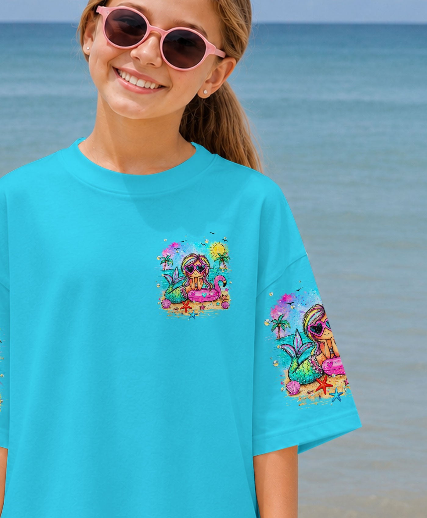 MERMAID KISSES STARFISH WISHES KIDS ALL OVER PRINT  - TLHN2505261