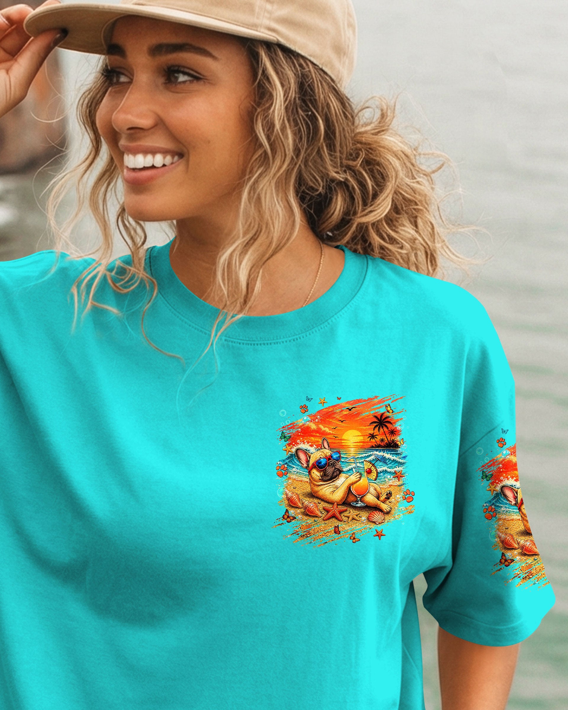 SANDY PAWS AND SALTY KISSES FRENCH BULLDOG ALL OVER PRINT - TLNT1505262