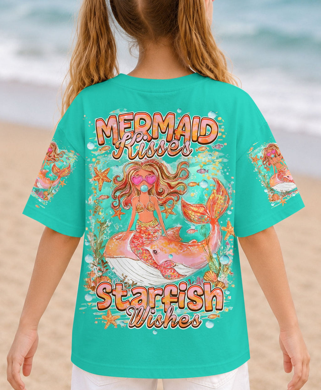 MERMAID KISSES STARFISH WISHES KIDS ALL OVER PRINT - TLHN0806261