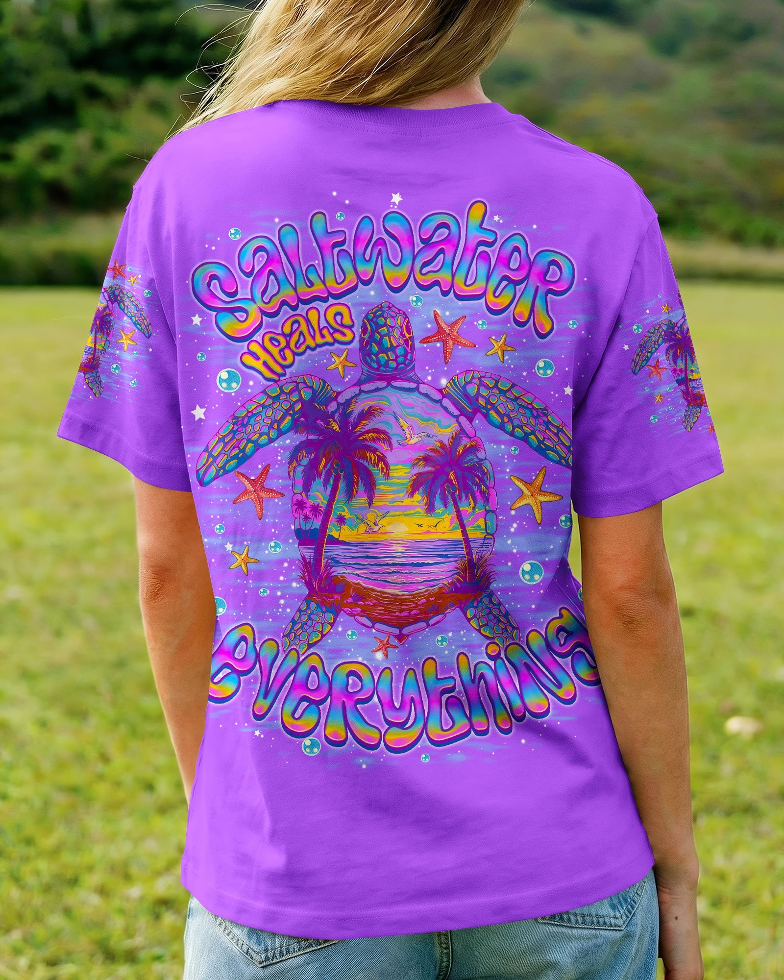 SALTWATER HEALS EVERYTHING TURTLE ALL OVER PRINT   - TLNO0506261