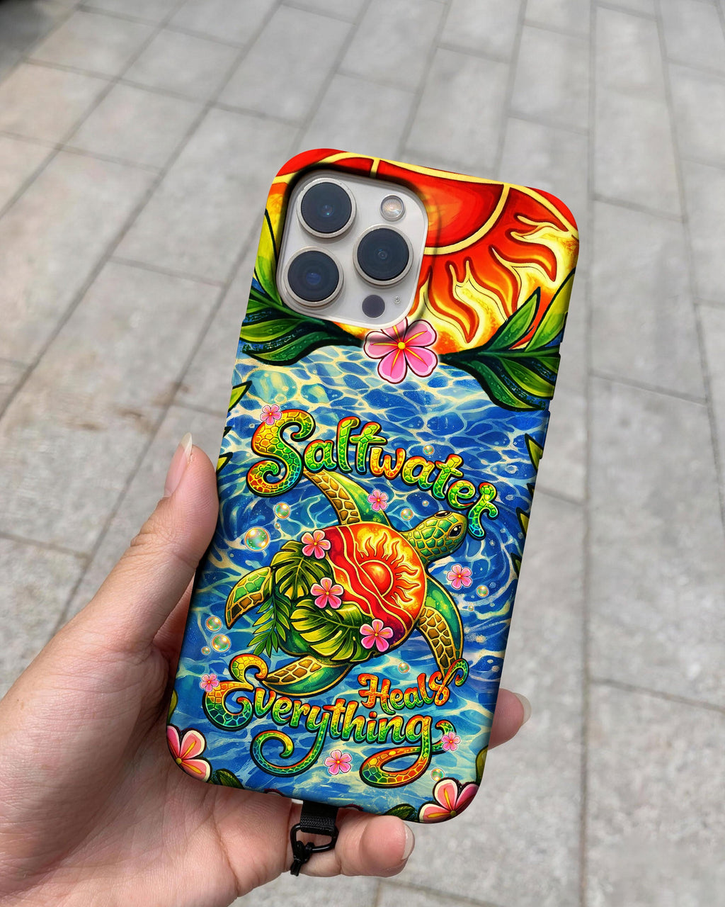 SALTWATER HEALS EVERYTHING TURTLE PHONE CASE - TLNT1704262