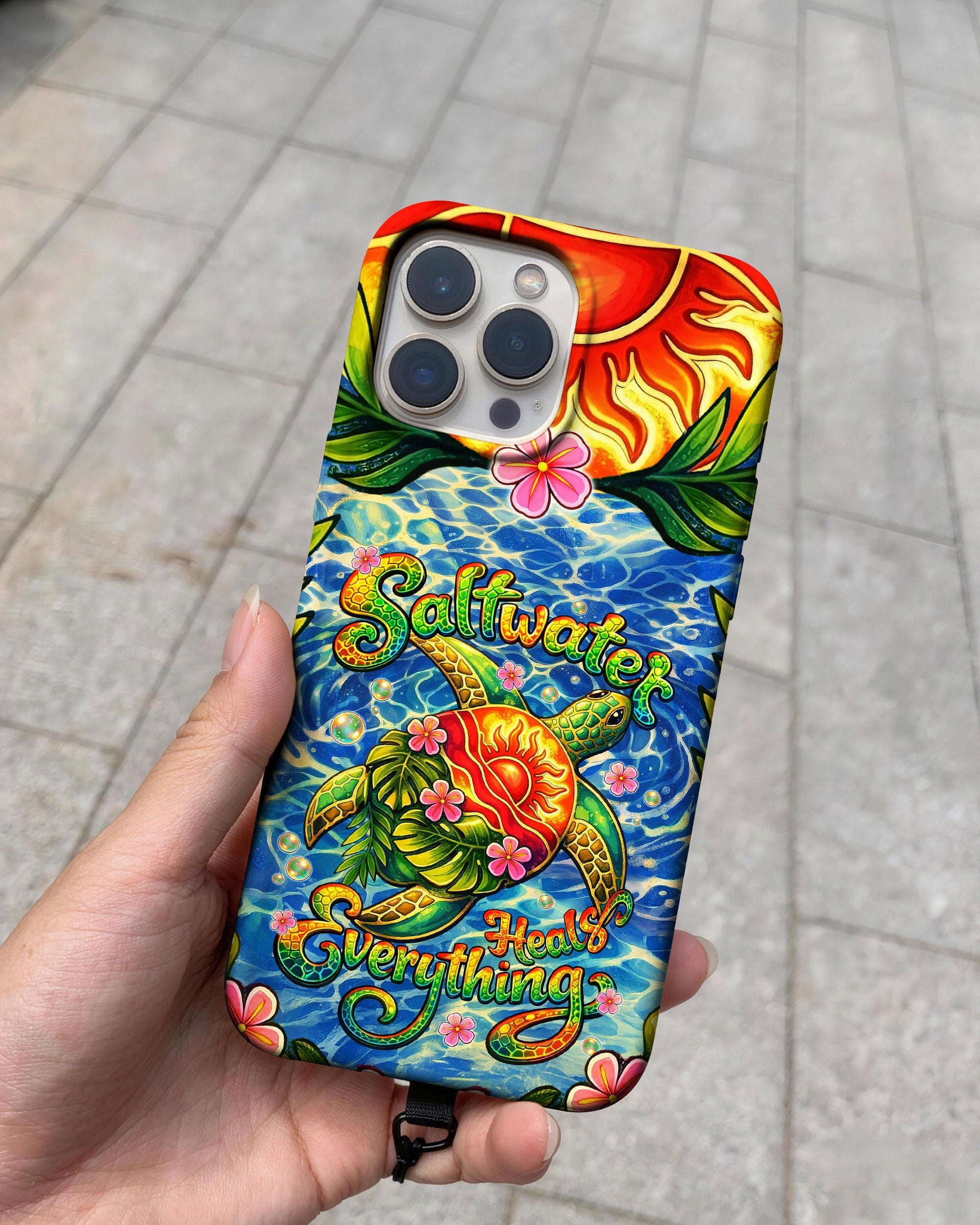 SALTWATER HEALS EVERYTHING TURTLE PHONE CASE - TLNT1704262