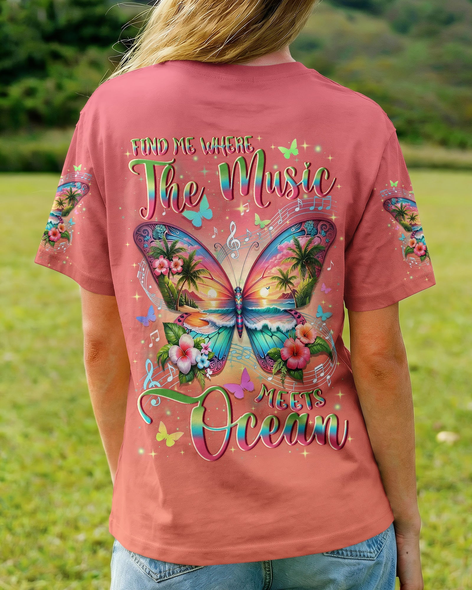 FIND ME WHERE THE MUSIC MEETS THE OCEAN BUTTERFLY ALL OVER PRINT - TYLN0704262