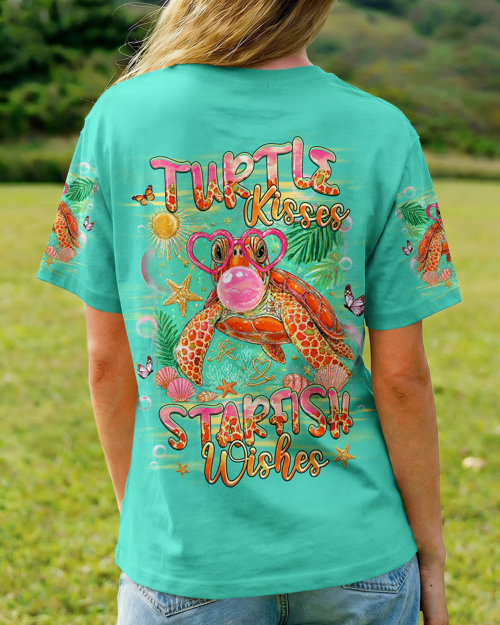 TURTLE KISSES STARFISH WISHES ALL OVER PRINT - TLHG0907263