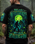 HELLO DARKNESS MY OLD FRIEND BIGFOOT HALLOWEEN ALL OVER PRINT  - TLHN2107261