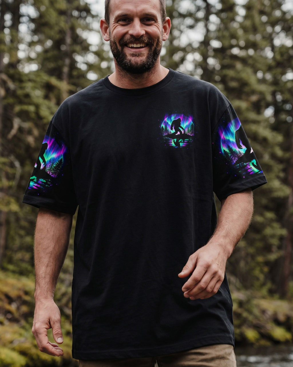 AND INTO THE FOREST I GO BIGFOOT AURORA ALL OVER PRINT -  TLTW2306261