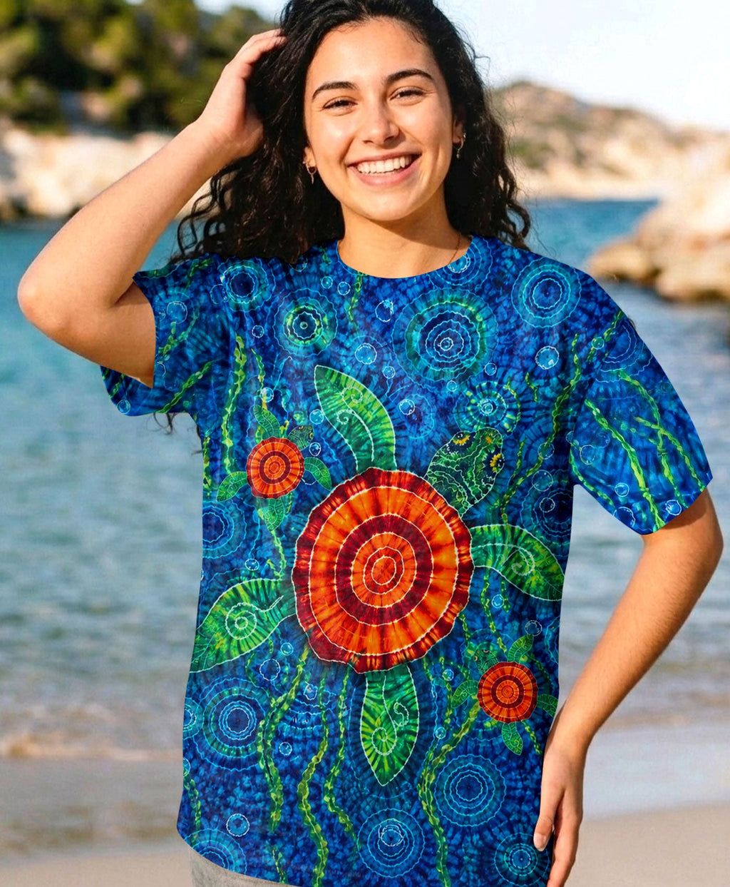 TURTLES UNDERSEA WATERCOLOR ALL OVER PRINT  - TLHN0405262