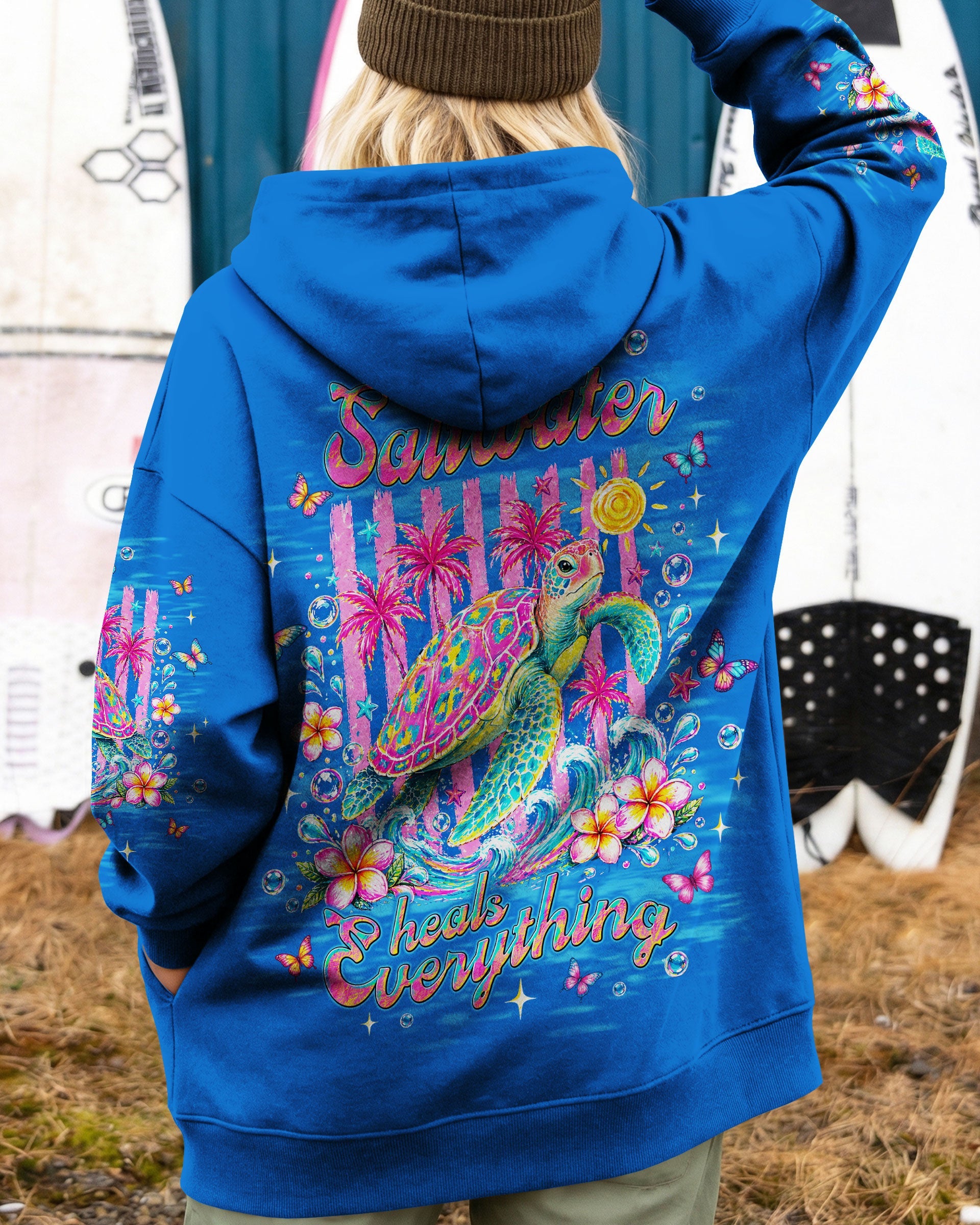 SALTWATER HEALS EVERYTHING TURTLE ALL OVER PRINT  - TLNT0505262