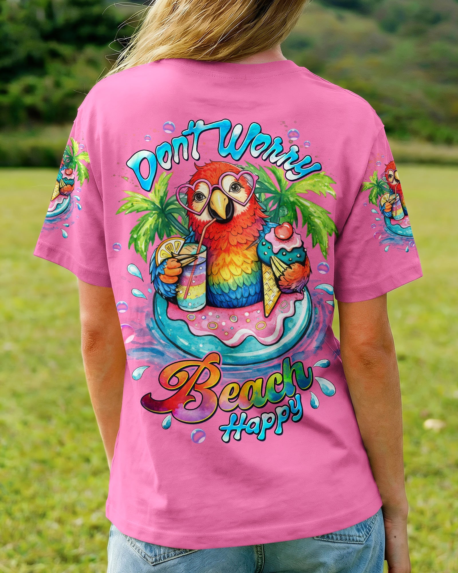 DON'T WORRY BEACH HAPPY PARROT ALL OVER PRINT - TLTW1504261