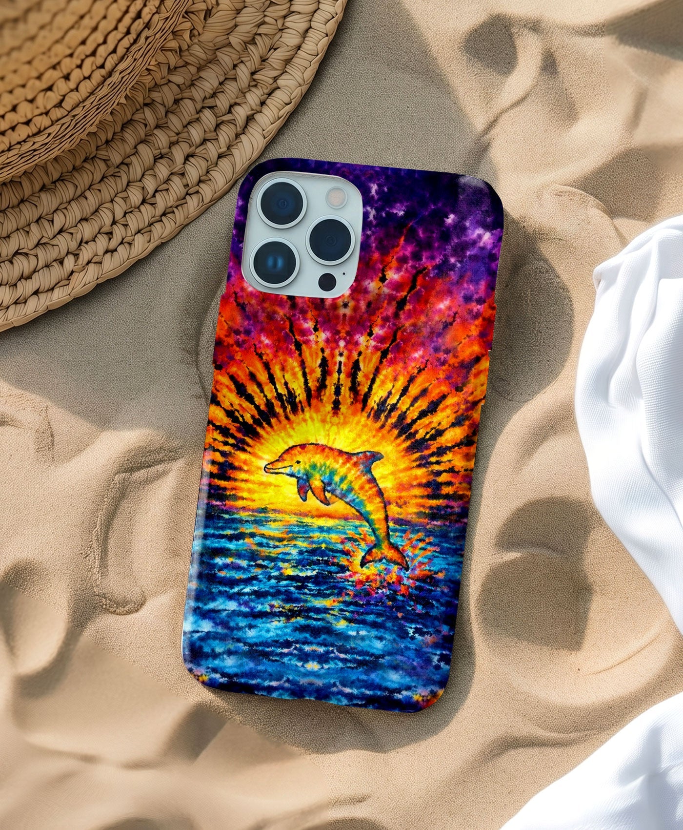 DOLPHIN SUNSET WATERCOLOR PATTERN  PHONE CASE  - TLHN2104264