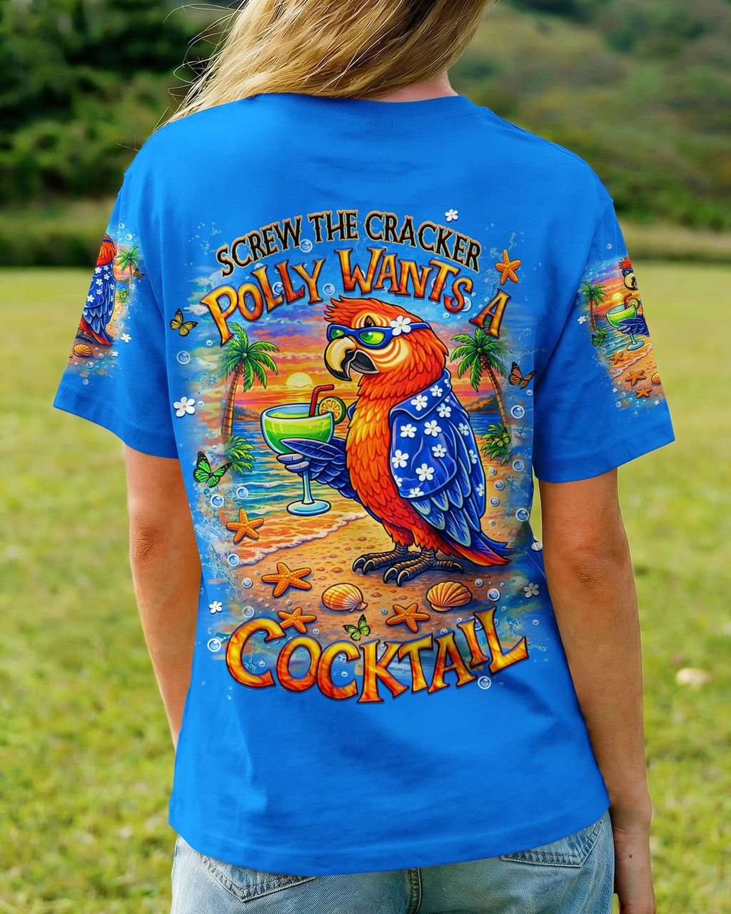 POLLY WANTS A COCKTAIL PARROT ALL OVER PRINT  - TLHN1504261