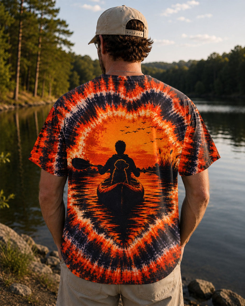 KAYAK INTO THE SUNSET WITH DOG  SWIRL ALL OVER PRINT  - TLHN0207262
