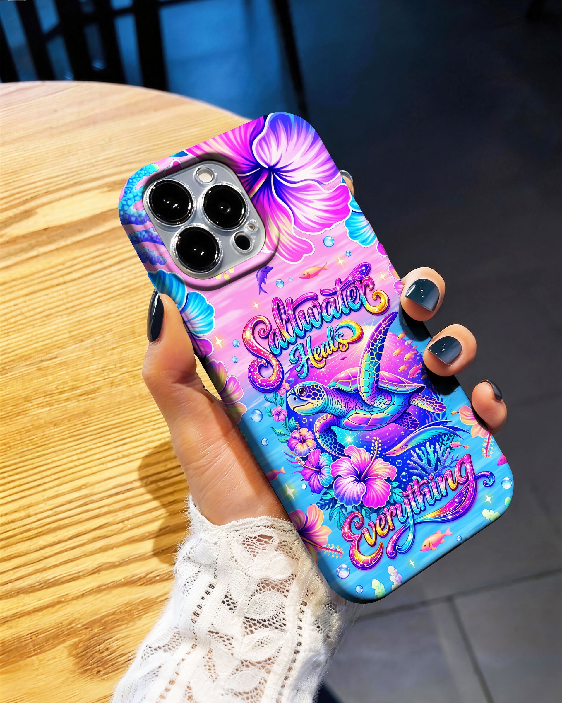SALTWATER HEALS EVERYTHING TURTLE  PHONE CASE    - TLNT1104264