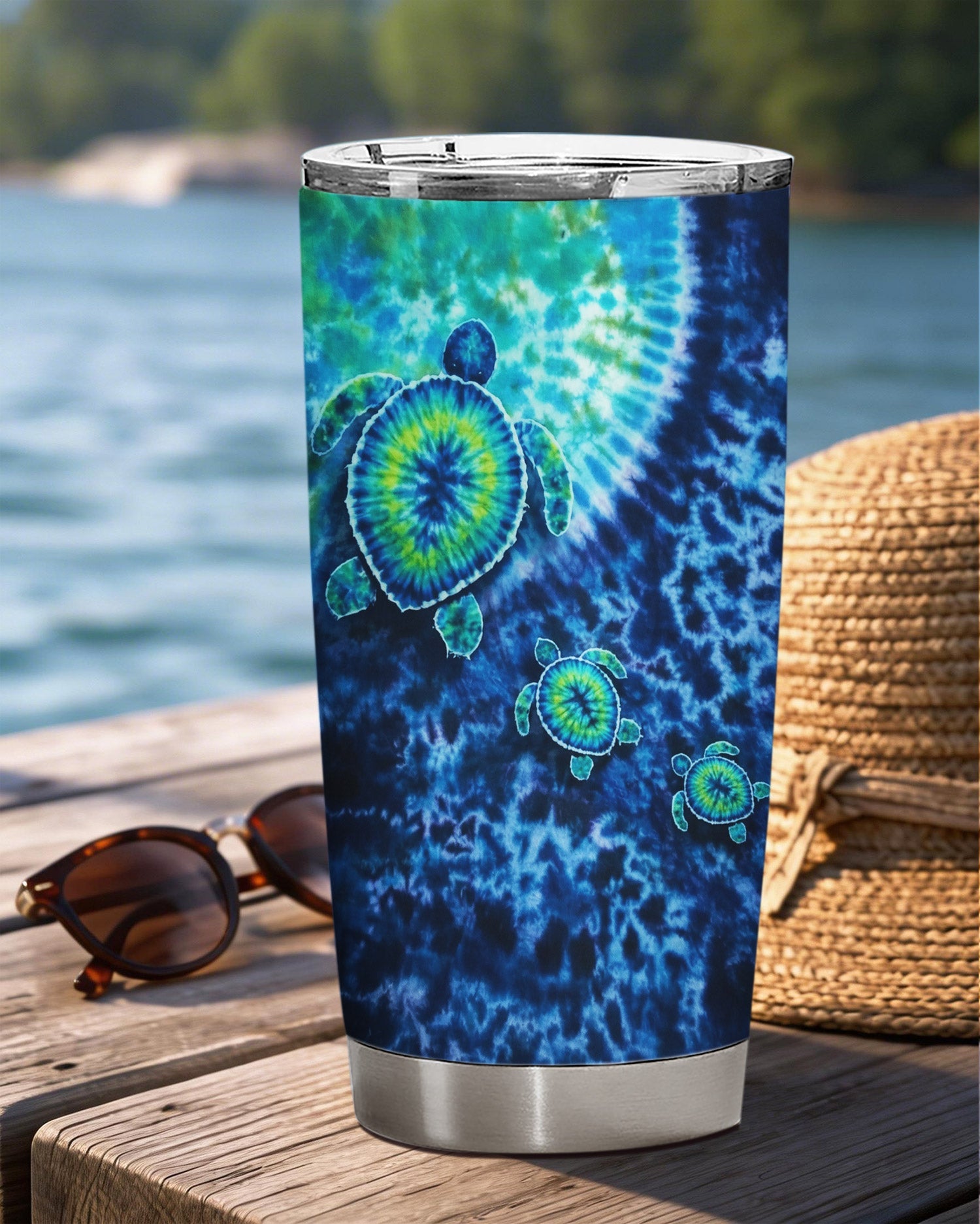 SEA TURTLE BLUE OCEAN SWIRL TUMBLER   - TLNO1304264