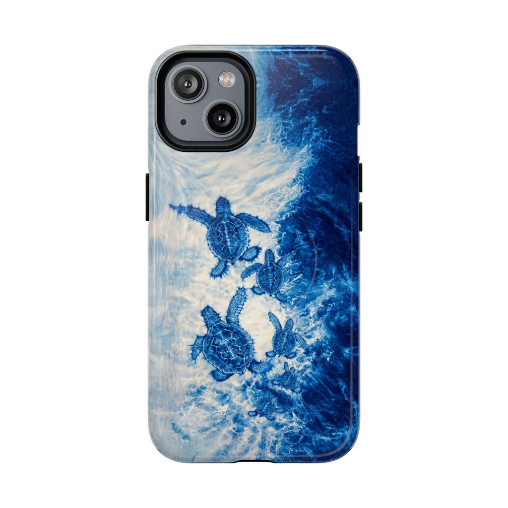 SEA TURTLE FAMILY WAVES MAGNETIC PHONE CASE  - TLTW1704264