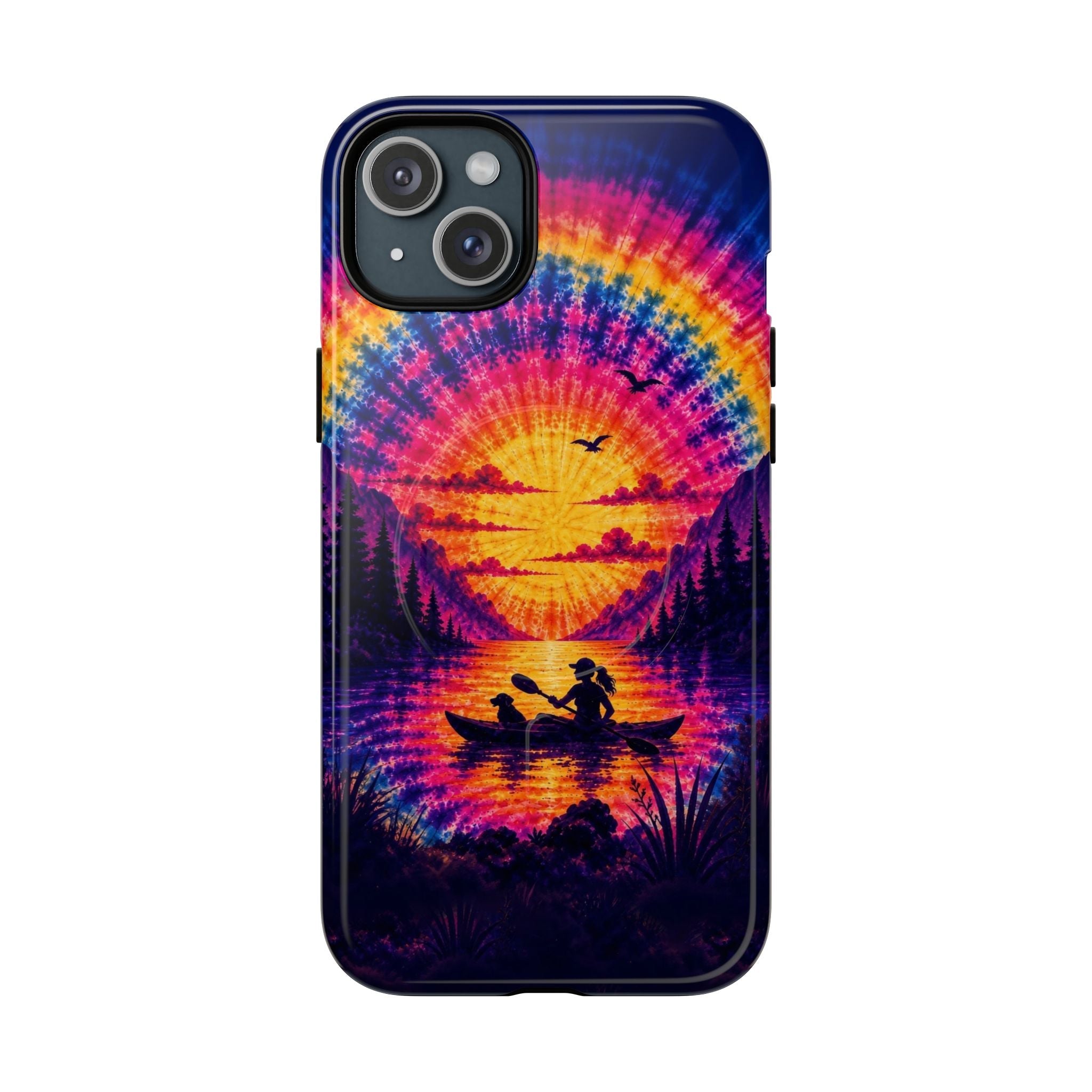 KAYAK LAKE DAY WITH DOG SUNSET MAGNETIC PHONE CASE - TLHG2406262
