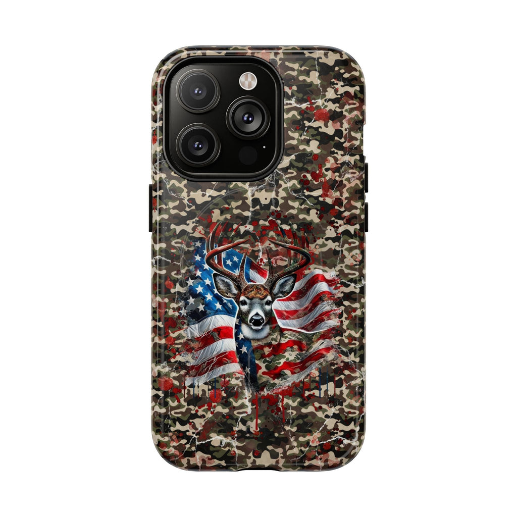 STARS AND STRIPES DEER HUNTING MAGNETIC PHONE CASE - TLHG1905264