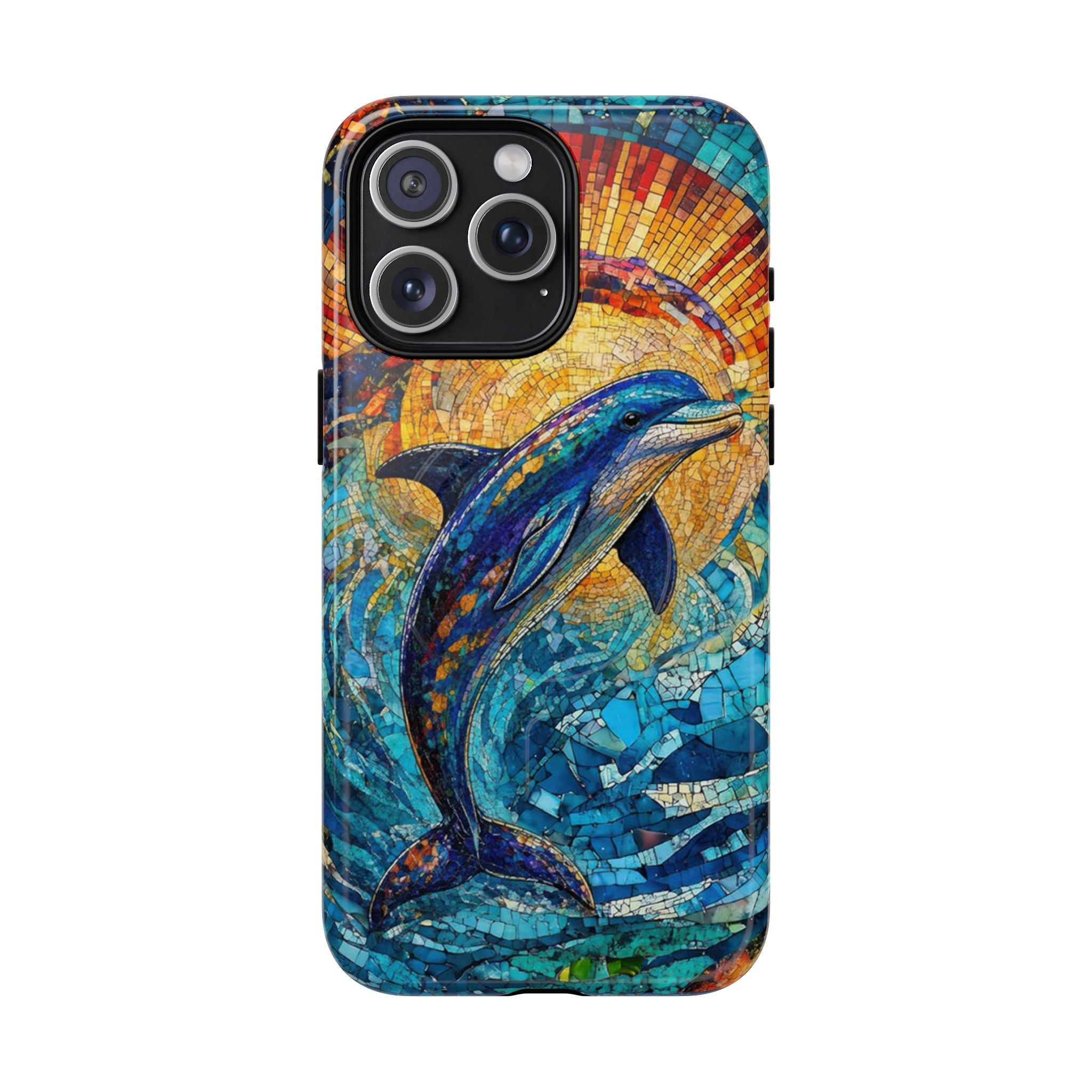 DOLPHIN STAINED GLASS MAGNETIC PHONE CASE  - TLTW1305265