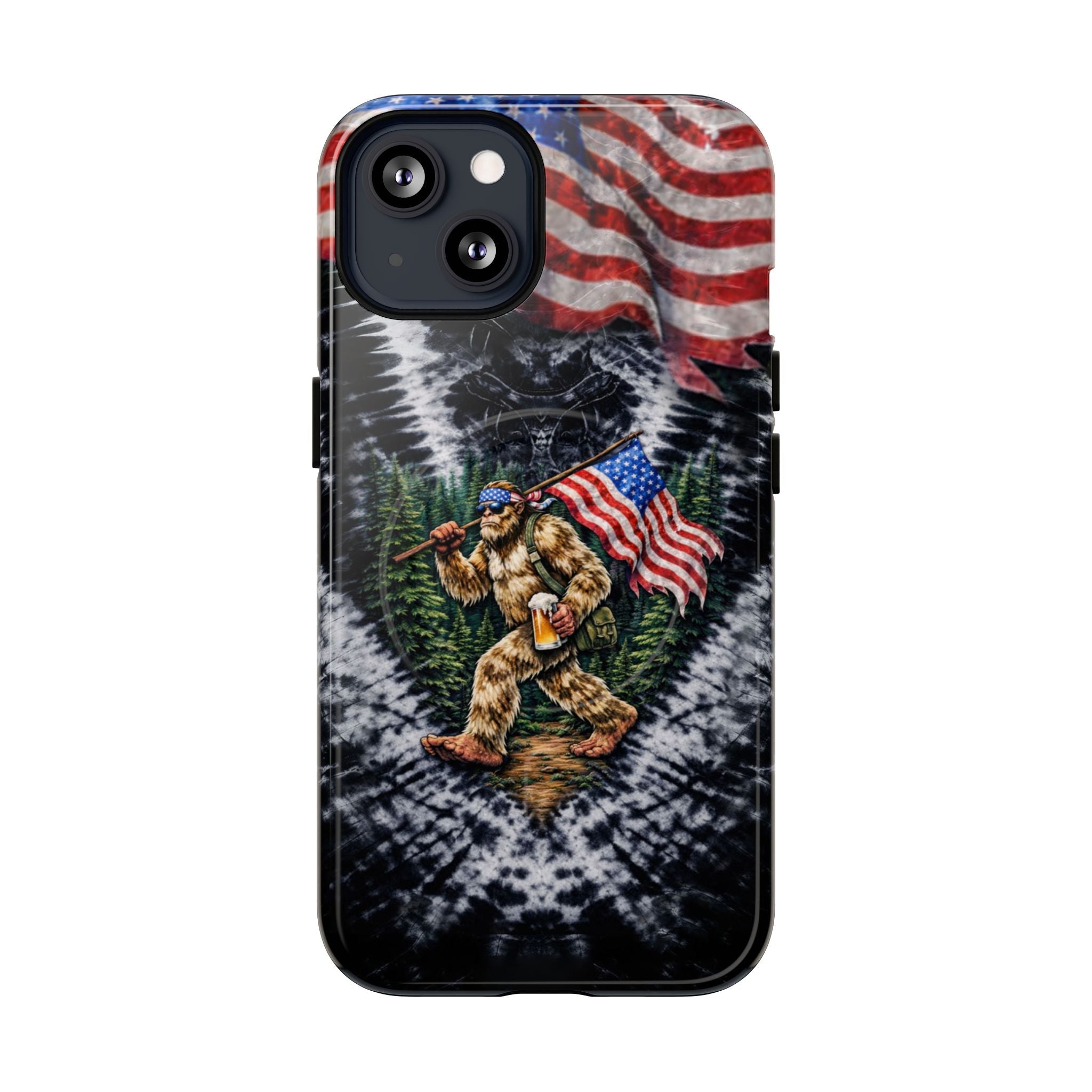 BIGFOOT WITH FLAG V SWIRL MAGNETIC PHONE CASE  - TLTW0405263