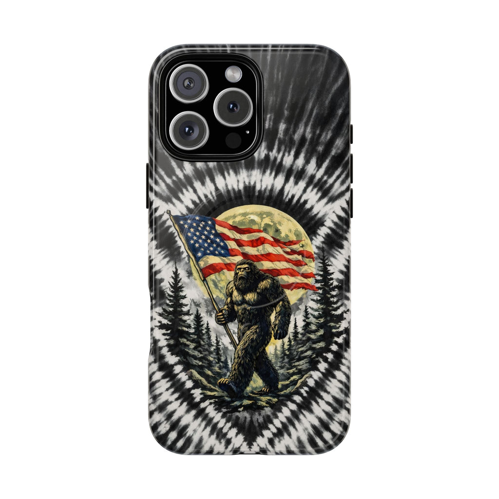 BIGFOOT WITH FLAG MOON SWIRL MAGNETIC PHONE CASE  - TLNT0805261